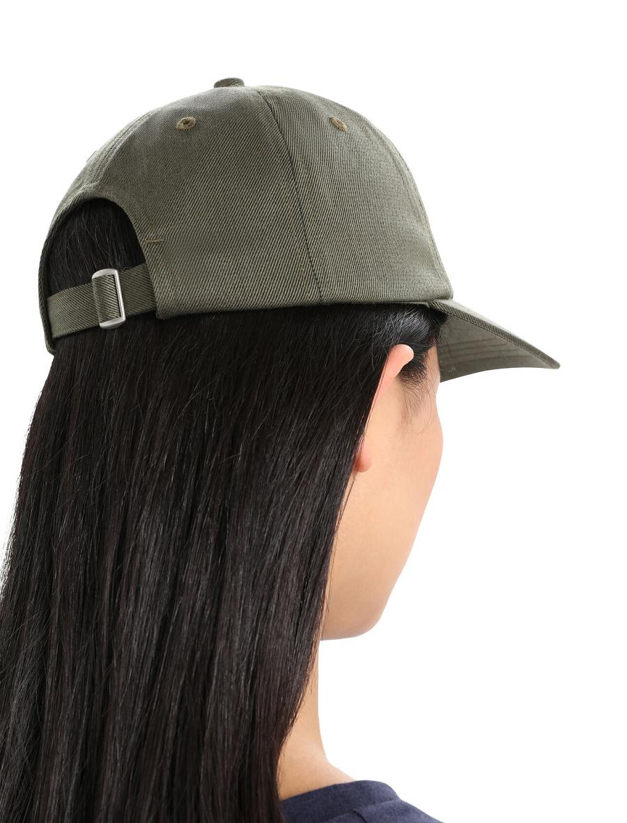 Loden / Black Women's Icebreaker Unisex Merino 6 Panel Hats | USA 1480KORI